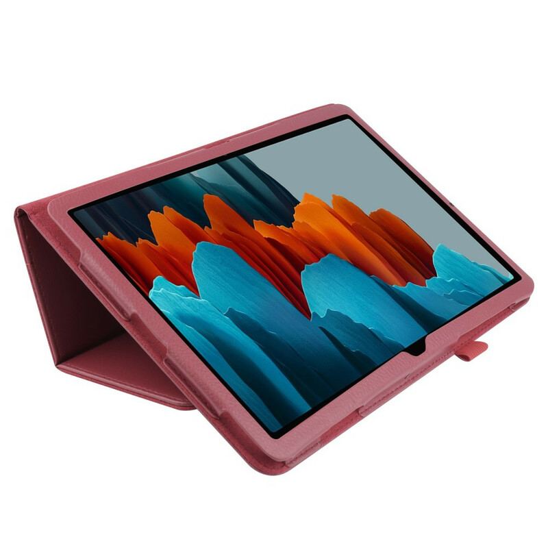 Capa Para Samsung Galaxy Tab S8 Plus / Tab S7 Plus Couro Sintético De Lichia