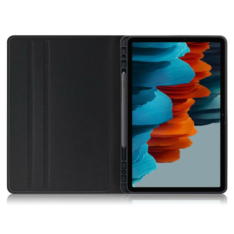 Capa Para Samsung Galaxy Tab S8 Plus / Tab S7 Plus Efeito Couro Empresarial