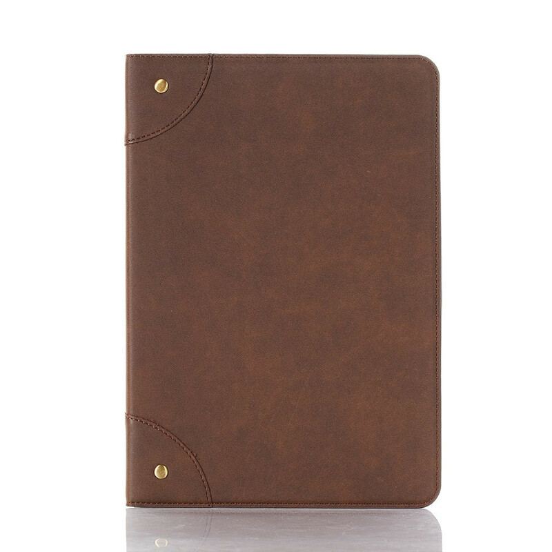 Capa Para Samsung Galaxy Tab S8 Plus / Tab S7 Plus Rebites Vintage De Couro Sintético