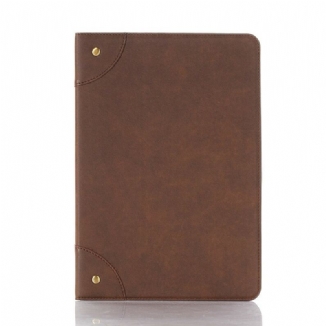 Capa Para Samsung Galaxy Tab S8 Plus / Tab S7 Plus Rebites Vintage De Couro Sintético