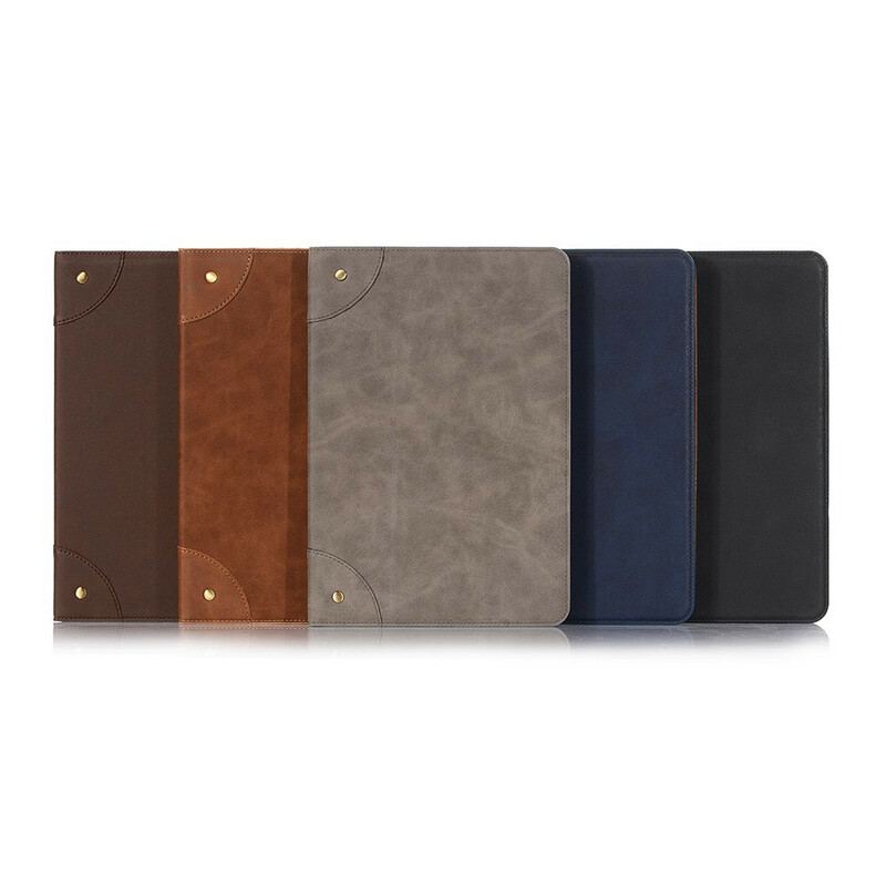 Capa Para Samsung Galaxy Tab S8 Plus / Tab S7 Plus Rebites Vintage De Couro Sintético