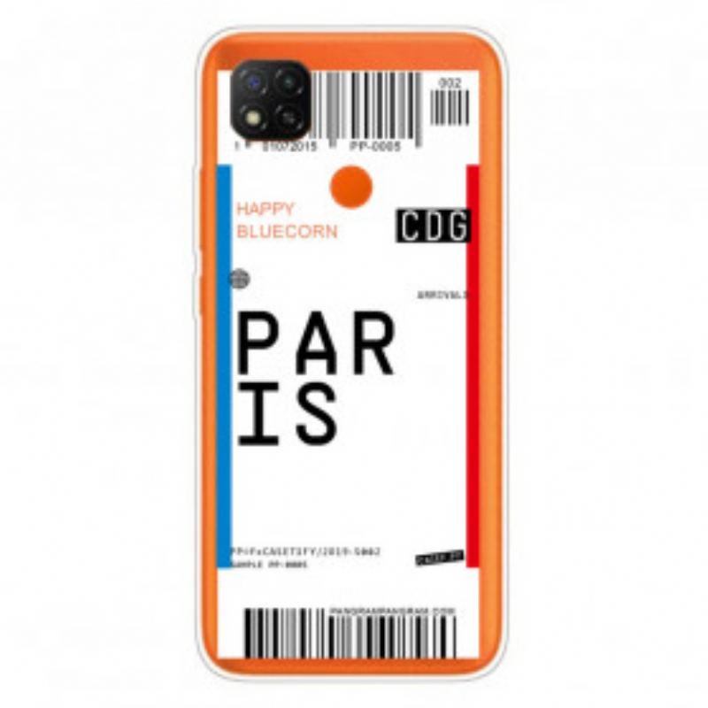 Capa De Celular Para Xiaomi Redmi 9C Cartão De Embarque Para Paris