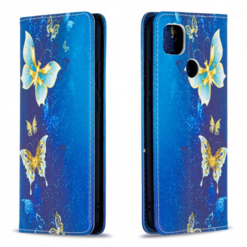 Capa De Celular Para Xiaomi Redmi 9C Flip Borboletas Coloridas