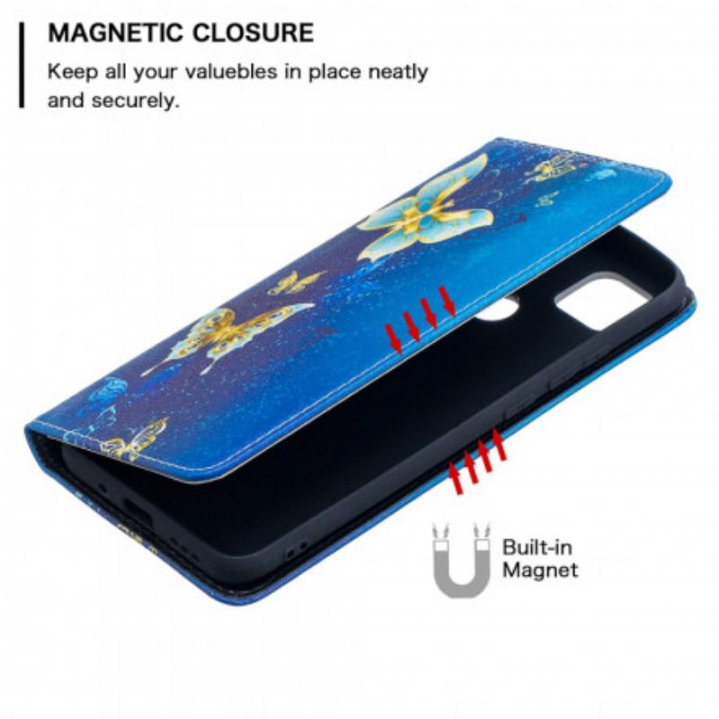 Capa De Celular Para Xiaomi Redmi 9C Flip Borboletas Coloridas