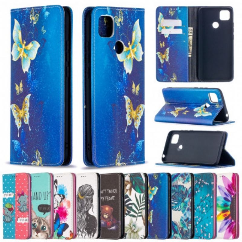 Capa De Celular Para Xiaomi Redmi 9C Flip Borboletas Coloridas