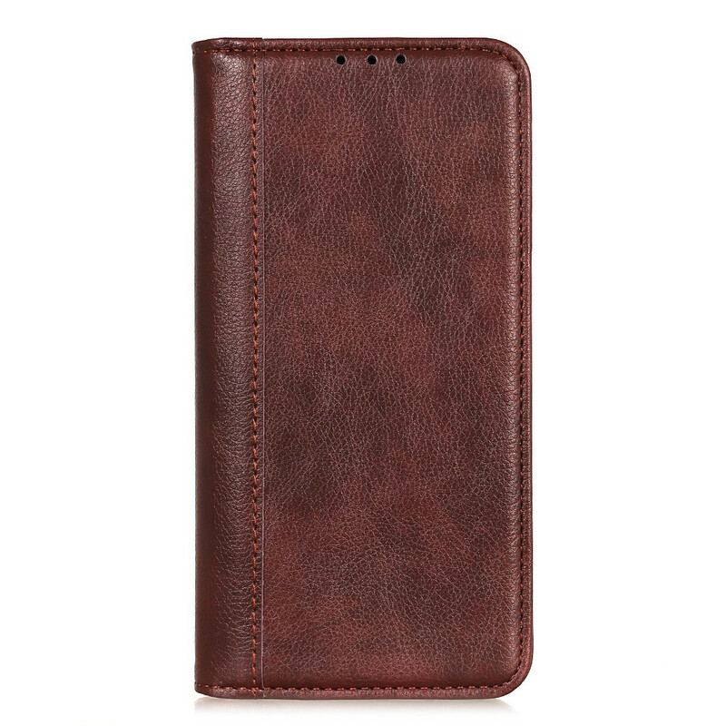 Capa De Celular Para Xiaomi Redmi 9C Flip Charme Lichia Couro Dividido