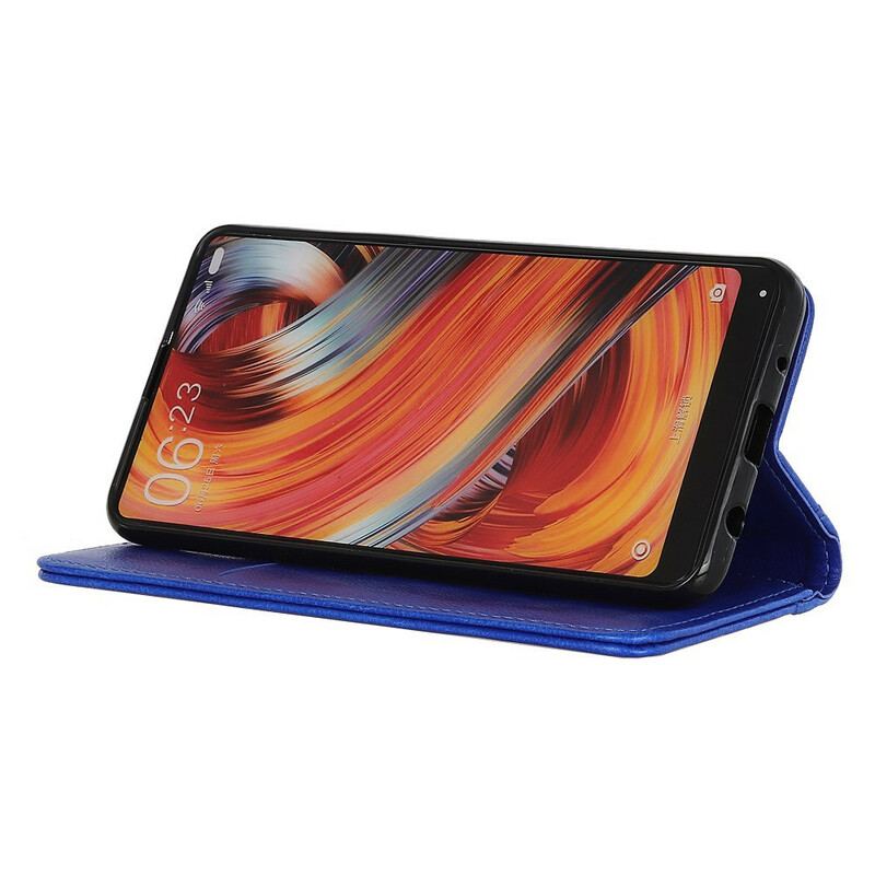 Capa De Celular Para Xiaomi Redmi 9C Flip Charme Lichia Couro Dividido