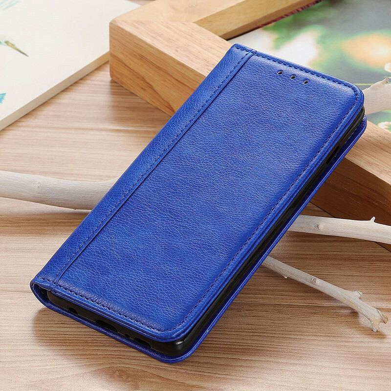 Capa De Celular Para Xiaomi Redmi 9C Flip Charme Lichia Couro Dividido