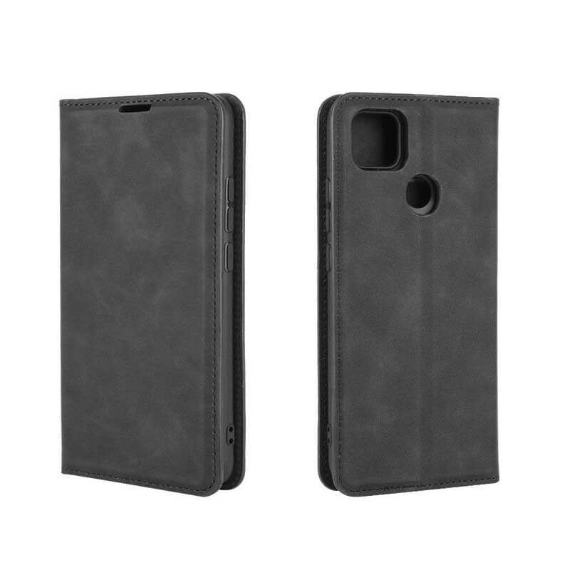 Capa De Celular Para Xiaomi Redmi 9C Flip Efeito Couro Estilo Empresarial