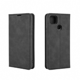 Capa De Celular Para Xiaomi Redmi 9C Flip Efeito Couro Estilo Empresarial