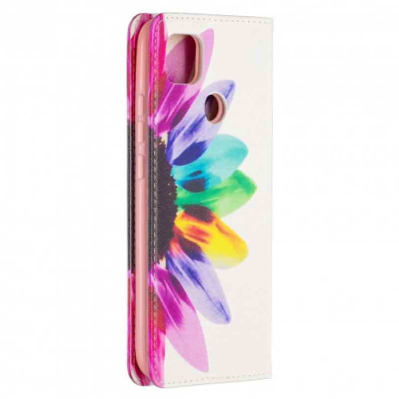 Capa De Celular Para Xiaomi Redmi 9C Flip Flor Aquarela