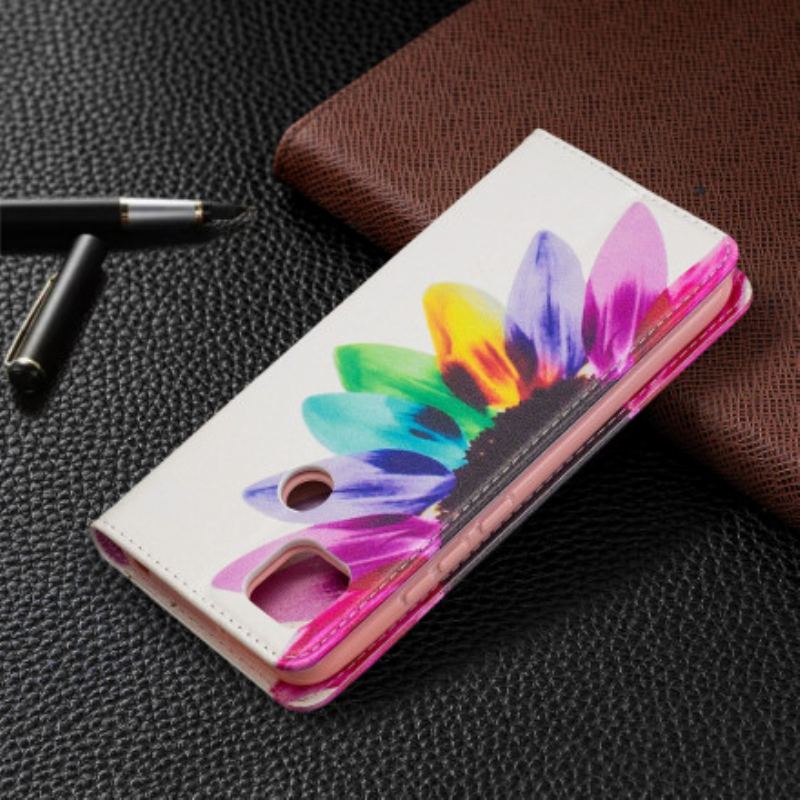 Capa De Celular Para Xiaomi Redmi 9C Flip Flor Aquarela