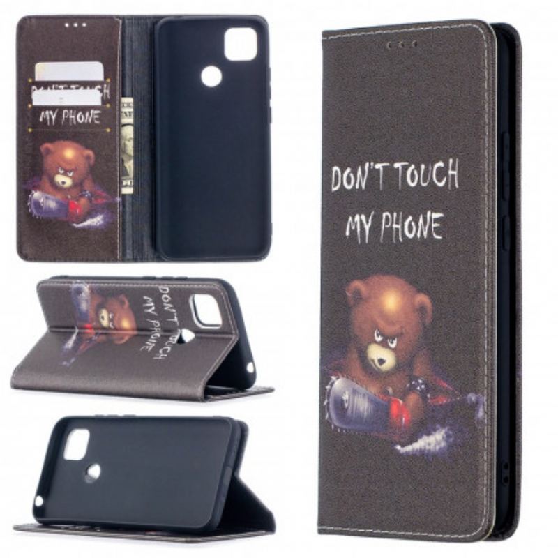 Capa De Celular Para Xiaomi Redmi 9C Flip Urso Perigoso