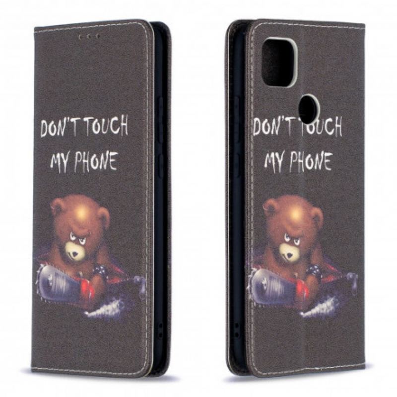 Capa De Celular Para Xiaomi Redmi 9C Flip Urso Perigoso