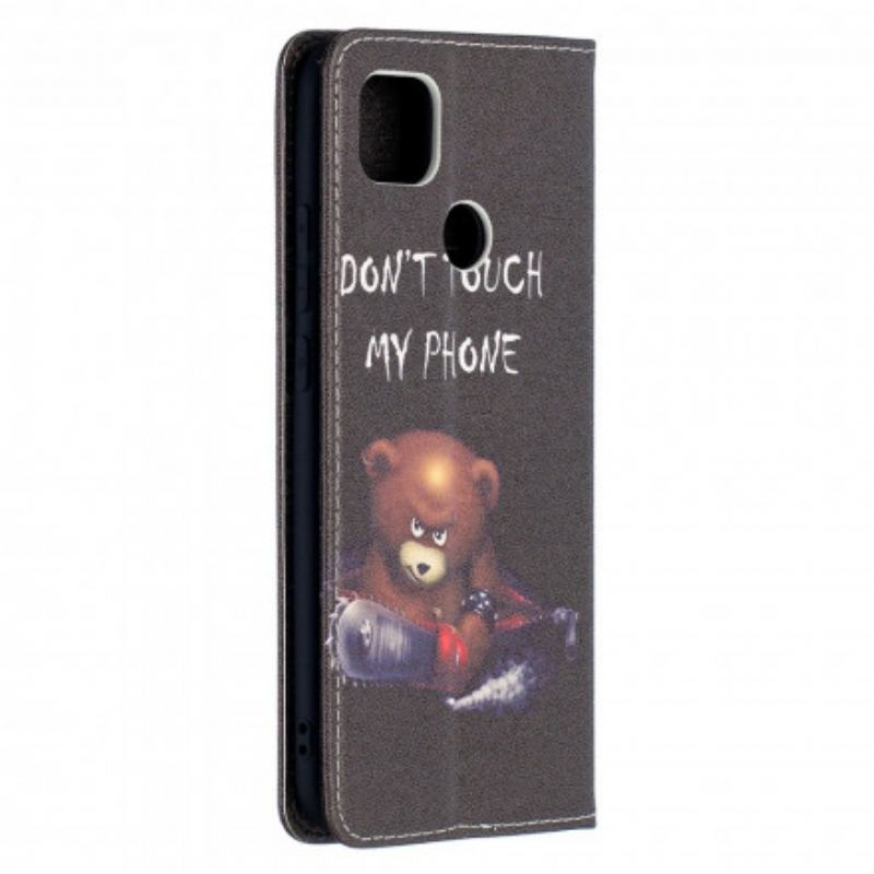 Capa De Celular Para Xiaomi Redmi 9C Flip Urso Perigoso