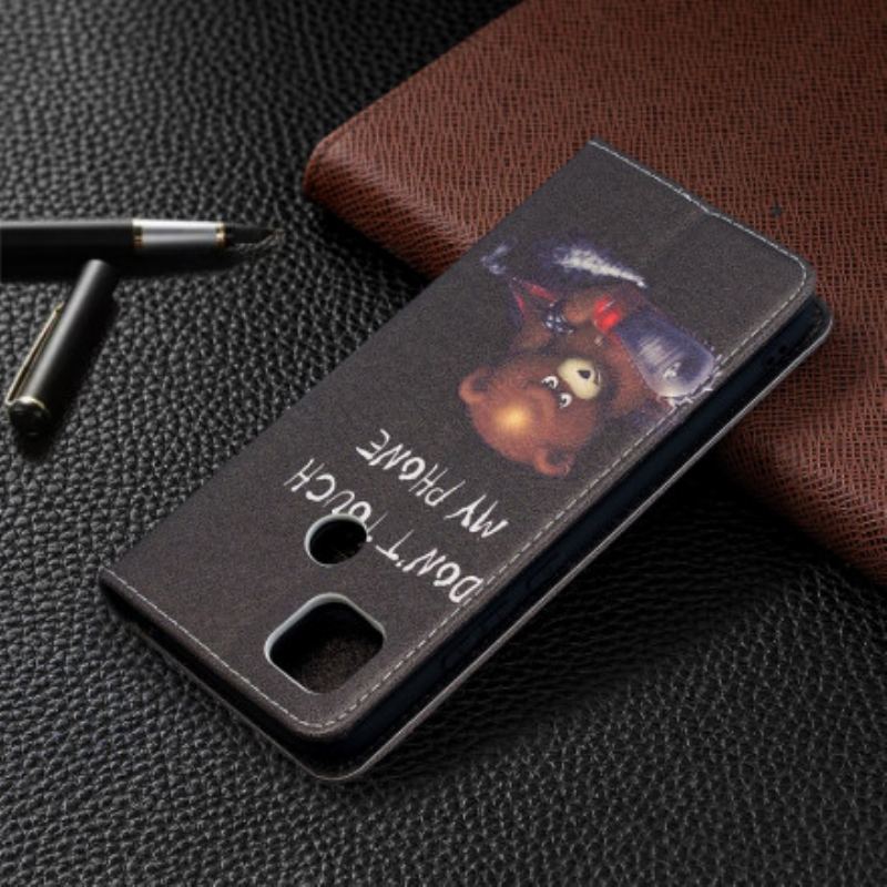 Capa De Celular Para Xiaomi Redmi 9C Flip Urso Perigoso