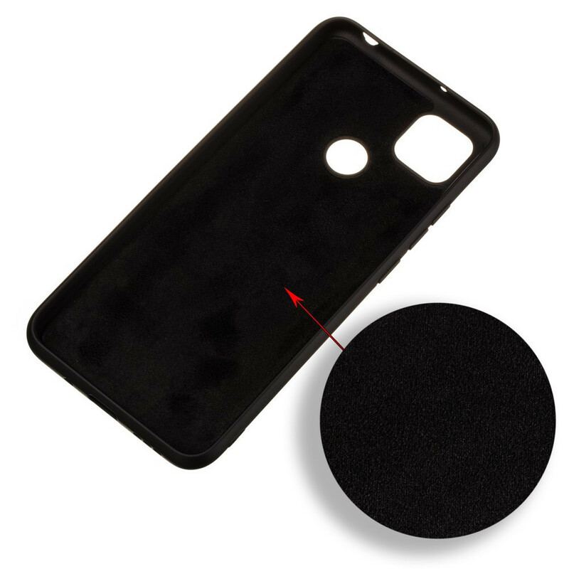 Capa De Celular Para Xiaomi Redmi 9C Silicone Líquido Com Cordão