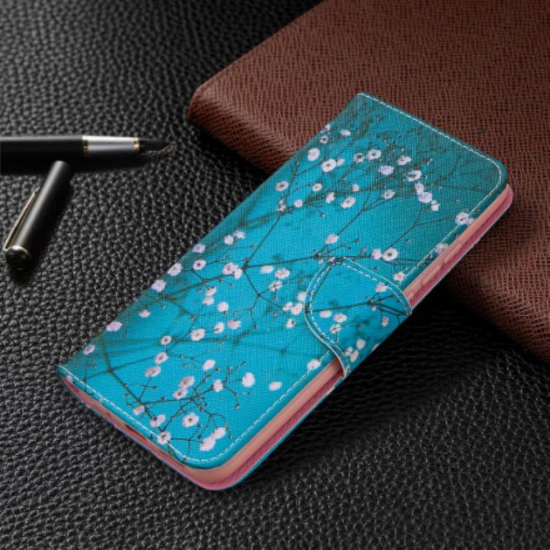 Capa De Couro Para Xiaomi Redmi 9C Árvore Florida