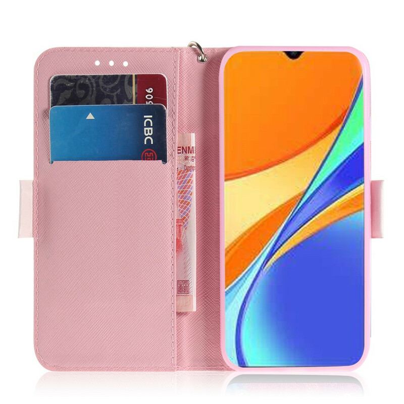 Capa De Couro Para Xiaomi Redmi 9C De Cordão Bomba Strappy