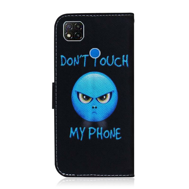 Capa De Couro Para Xiaomi Redmi 9C Emoji Telefone