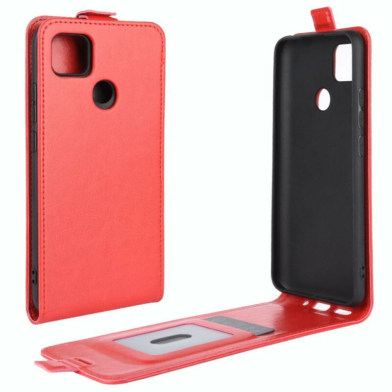 Capa De Couro Para Xiaomi Redmi 9C Flip Efeito Couro Dobrável