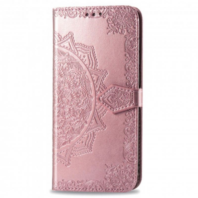 Capa De Couro Para Xiaomi Redmi 9C Mandala Idade Média