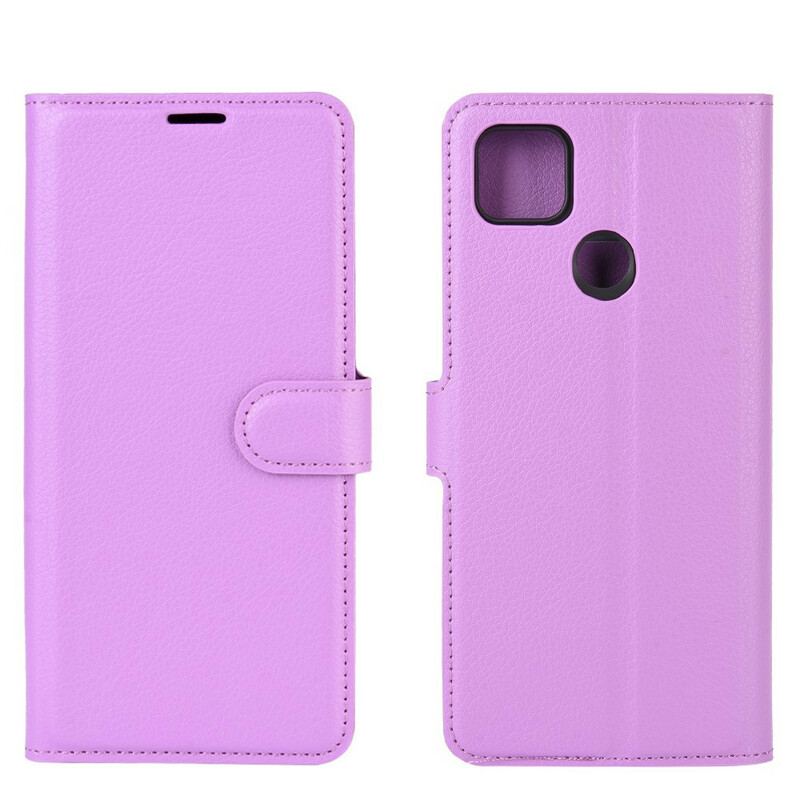 Capa Em Pele Para Xiaomi Redmi 9C Couro Falso Clássico