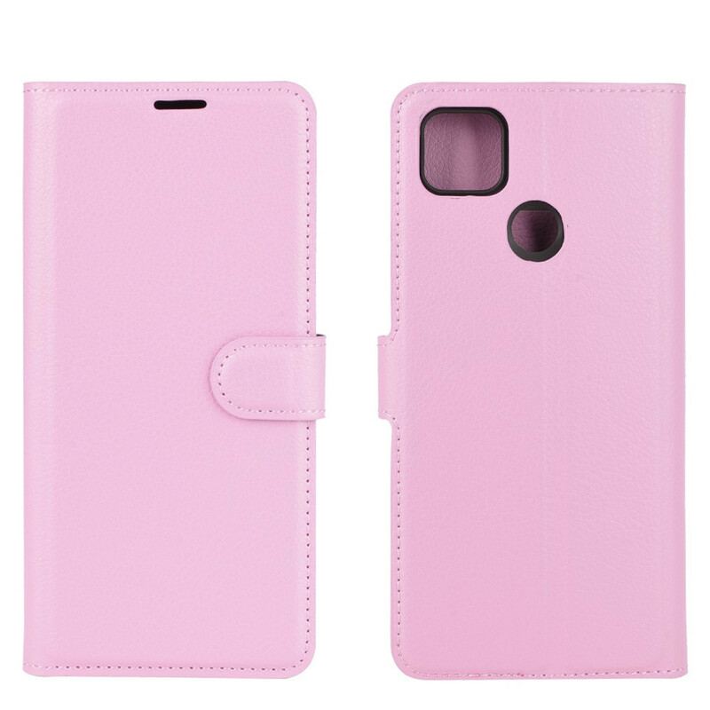 Capa Em Pele Para Xiaomi Redmi 9C Couro Falso Clássico