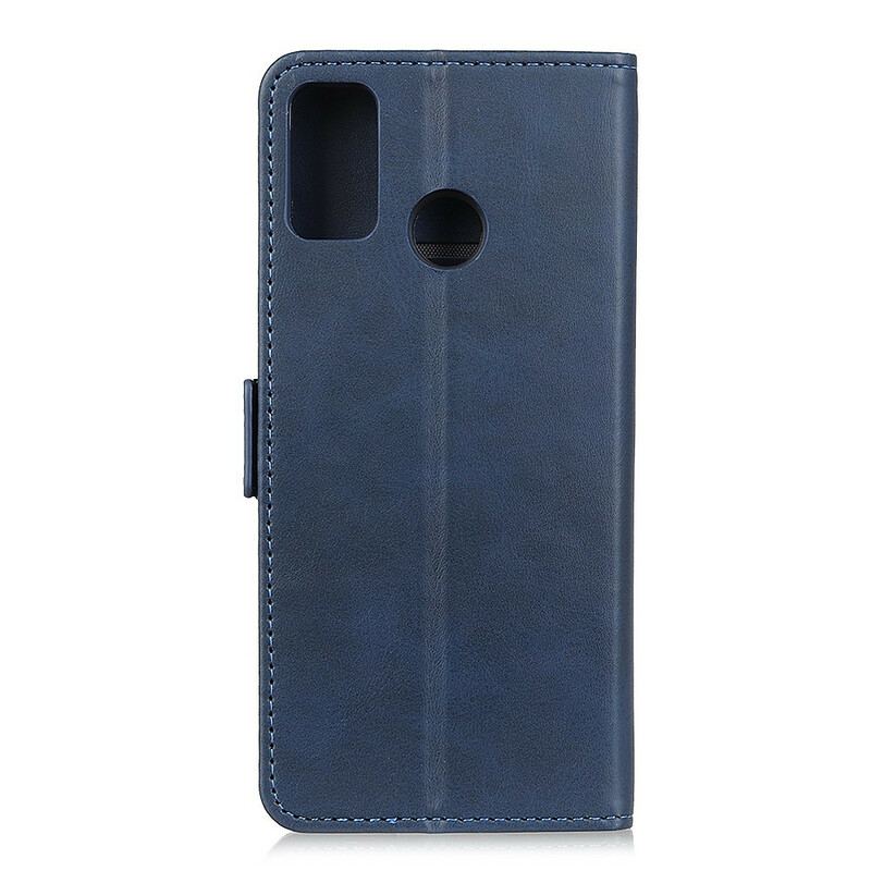 Capa Em Pele Para Xiaomi Redmi 9C Flip Aba Dupla