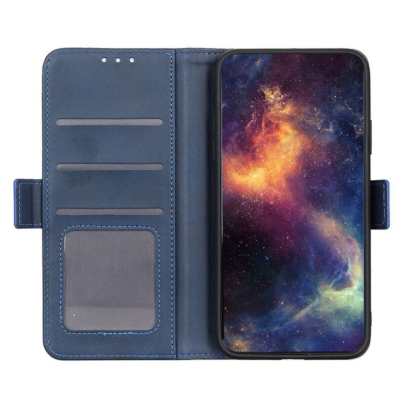 Capa Em Pele Para Xiaomi Redmi 9C Flip Aba Dupla