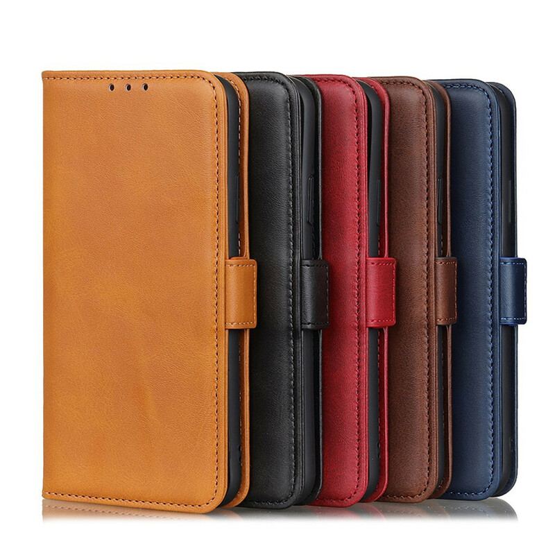 Capa Em Pele Para Xiaomi Redmi 9C Flip Aba Dupla