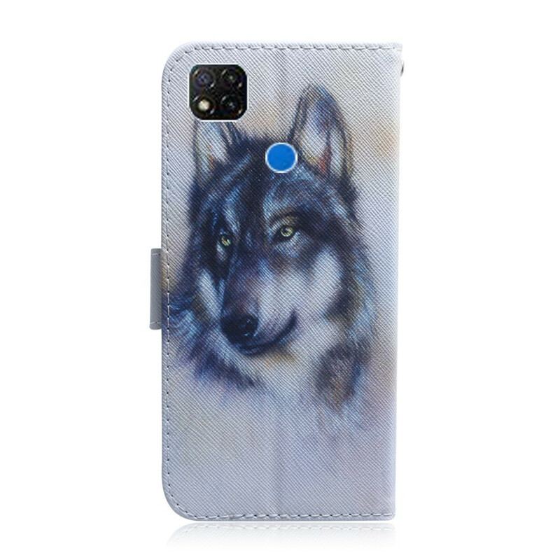 Capa Em Pele Para Xiaomi Redmi 9C Olhar Canino