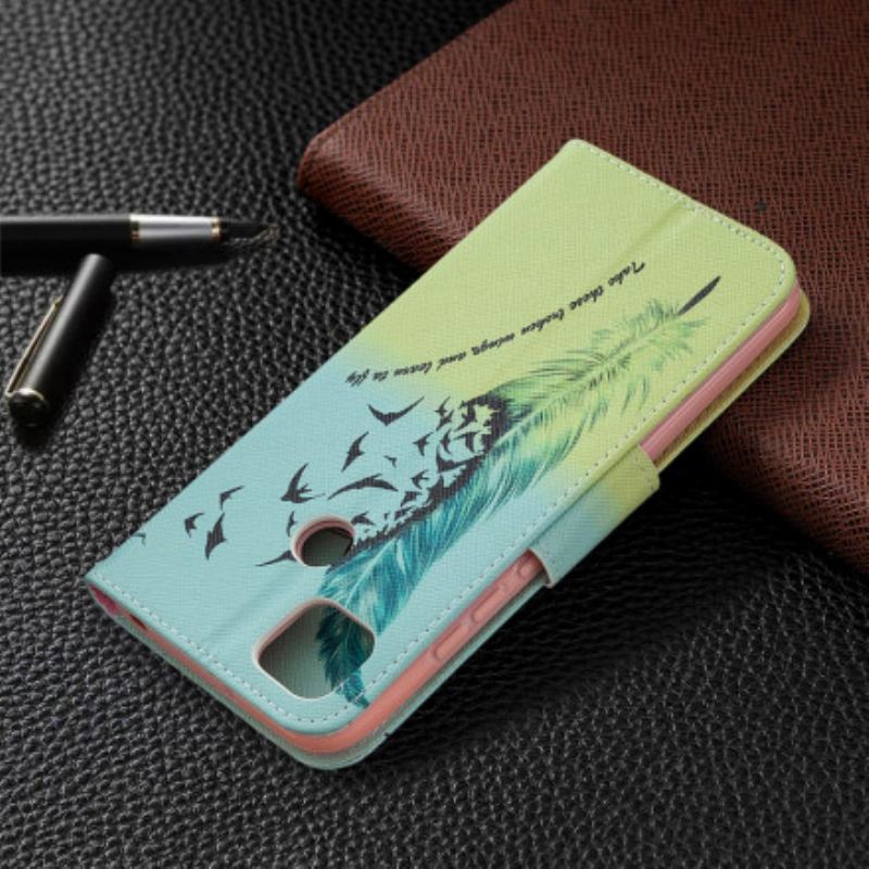 Capa Flip Para Xiaomi Redmi 9C Aprender A Voar