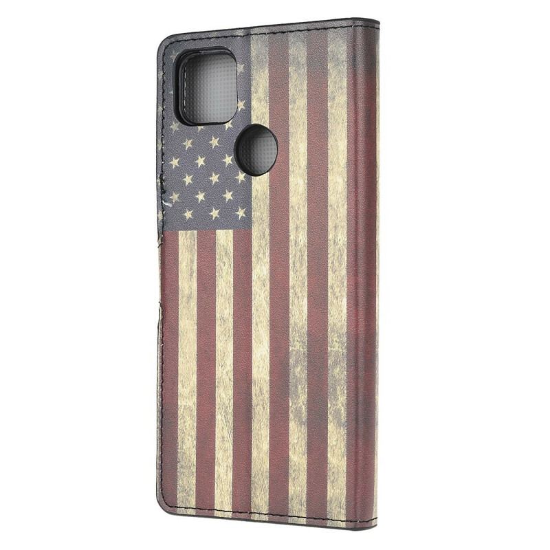 Capa Flip Para Xiaomi Redmi 9C Bandeira Americana