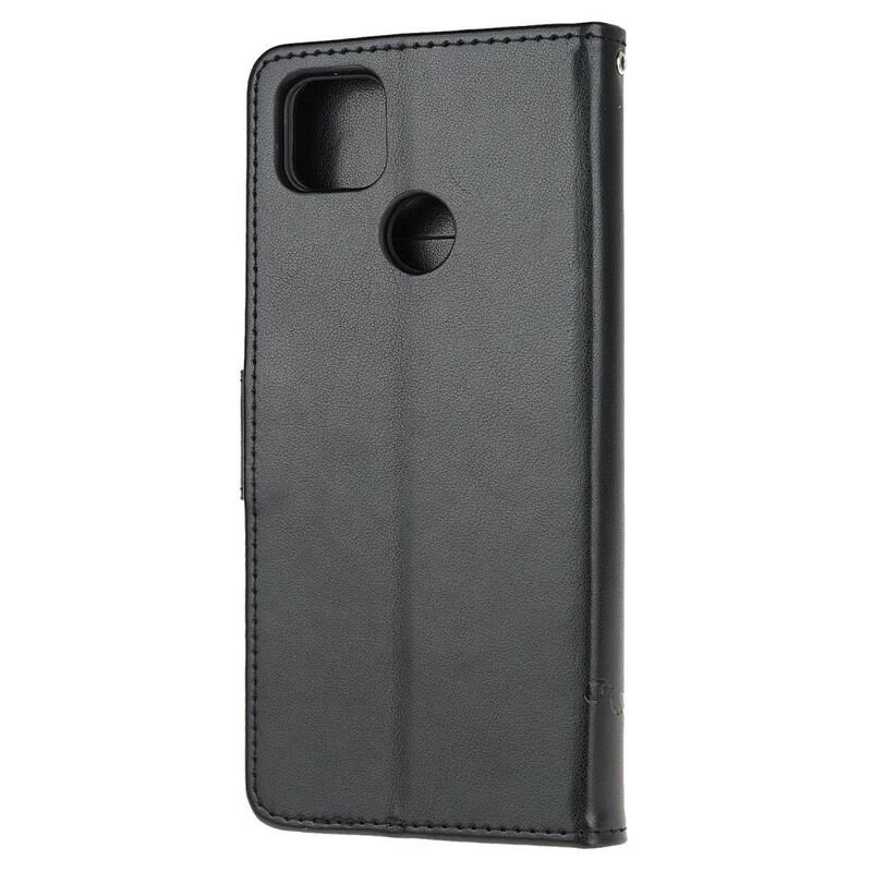 Capa Flip Para Xiaomi Redmi 9C Borboletas E Flores Asiáticas