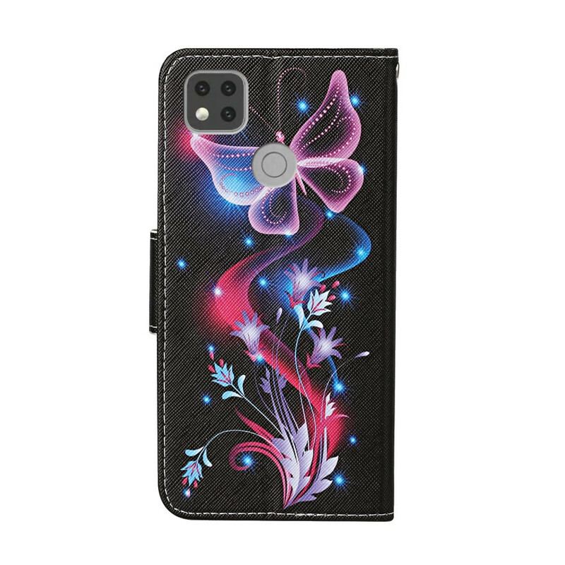 Capa Flip Para Xiaomi Redmi 9C Borboletas Enfeitiçadas