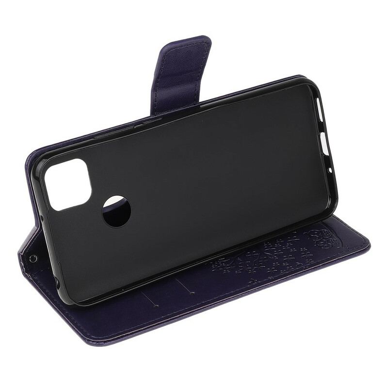 Capa Flip Para Xiaomi Redmi 9C De Cordão Tanga E Corujas