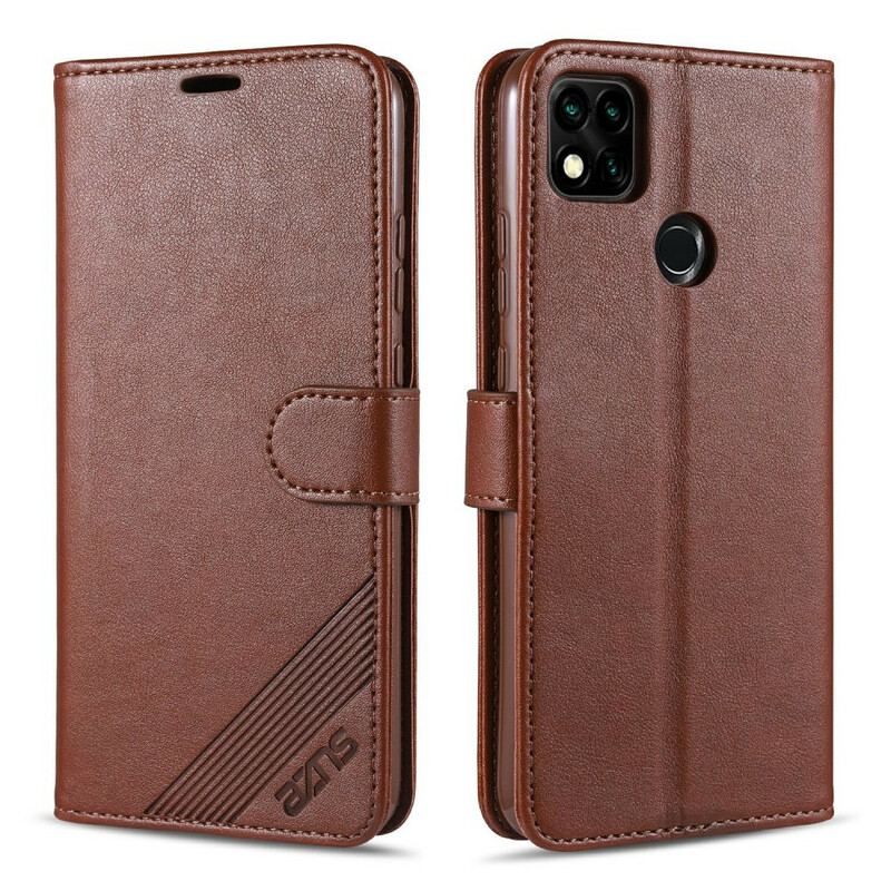 Capa Flip Para Xiaomi Redmi 9C Couro Sintético Azns