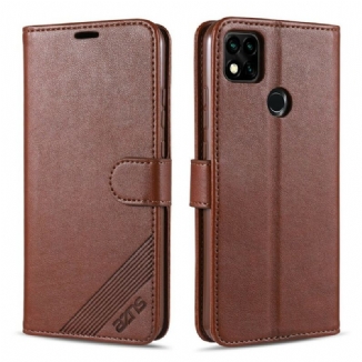 Capa Flip Para Xiaomi Redmi 9C Couro Sintético Azns