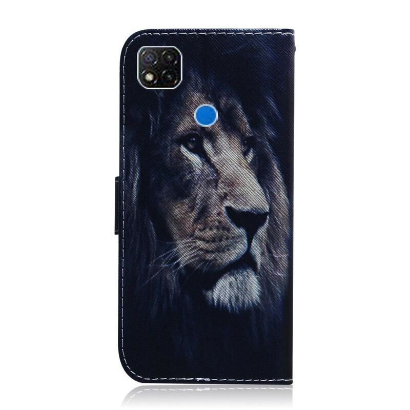 Capa Flip Para Xiaomi Redmi 9C Leão Sonhador