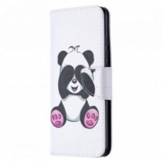 Capa Flip Para Xiaomi Redmi 9C Panda Divertido