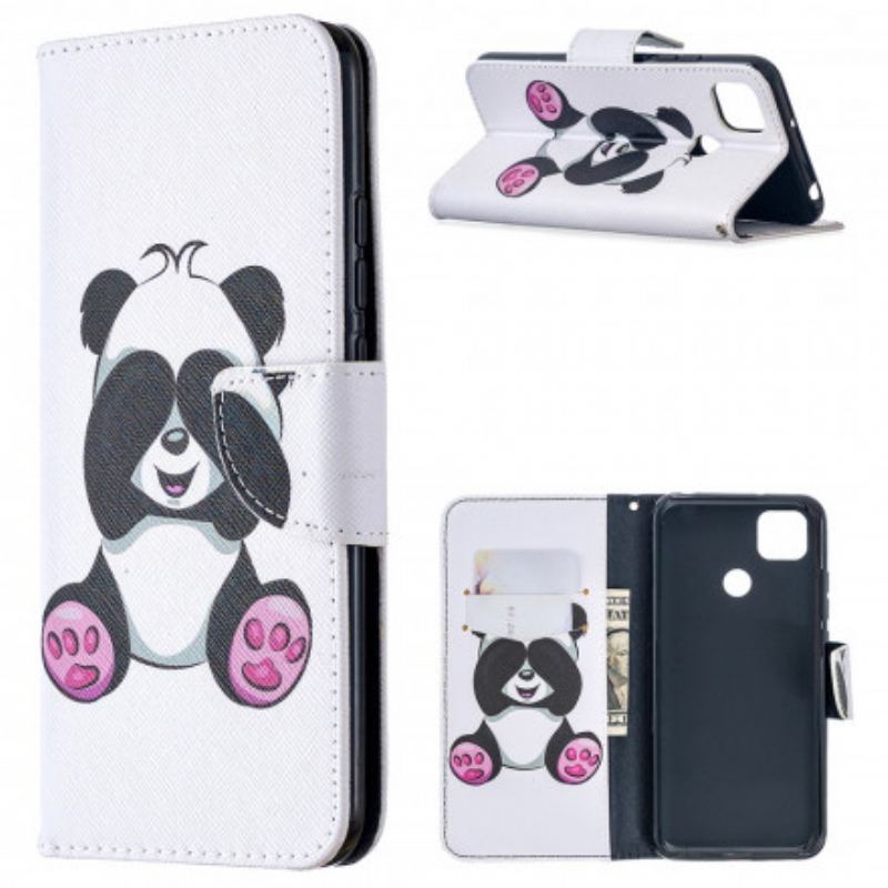 Capa Flip Para Xiaomi Redmi 9C Panda Divertido