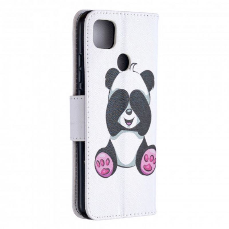 Capa Flip Para Xiaomi Redmi 9C Panda Divertido