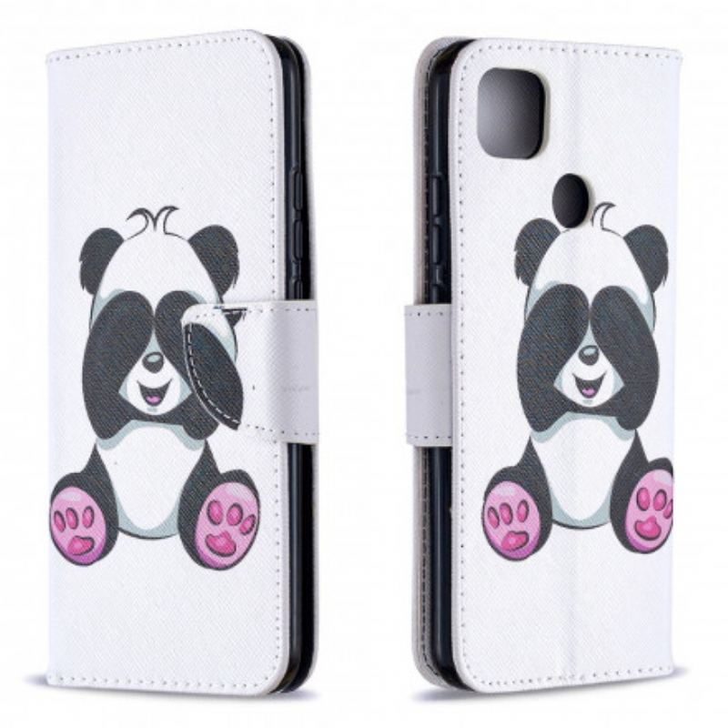 Capa Flip Para Xiaomi Redmi 9C Panda Divertido