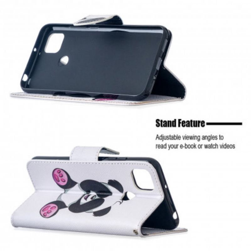 Capa Flip Para Xiaomi Redmi 9C Panda Divertido