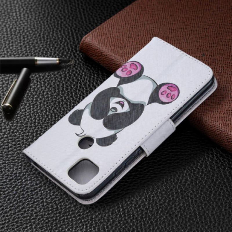 Capa Flip Para Xiaomi Redmi 9C Panda Divertido