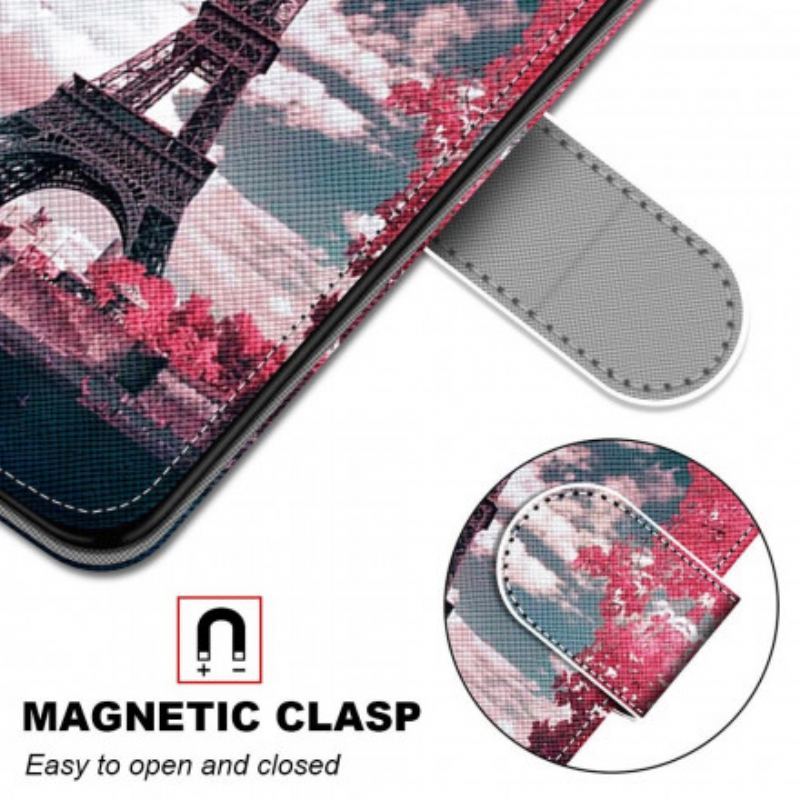 Capa Flip Para Xiaomi Redmi 9C Torre Eiffel No Verão