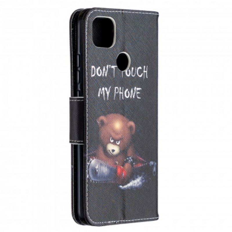 Capa Flip Para Xiaomi Redmi 9C Urso Perigoso