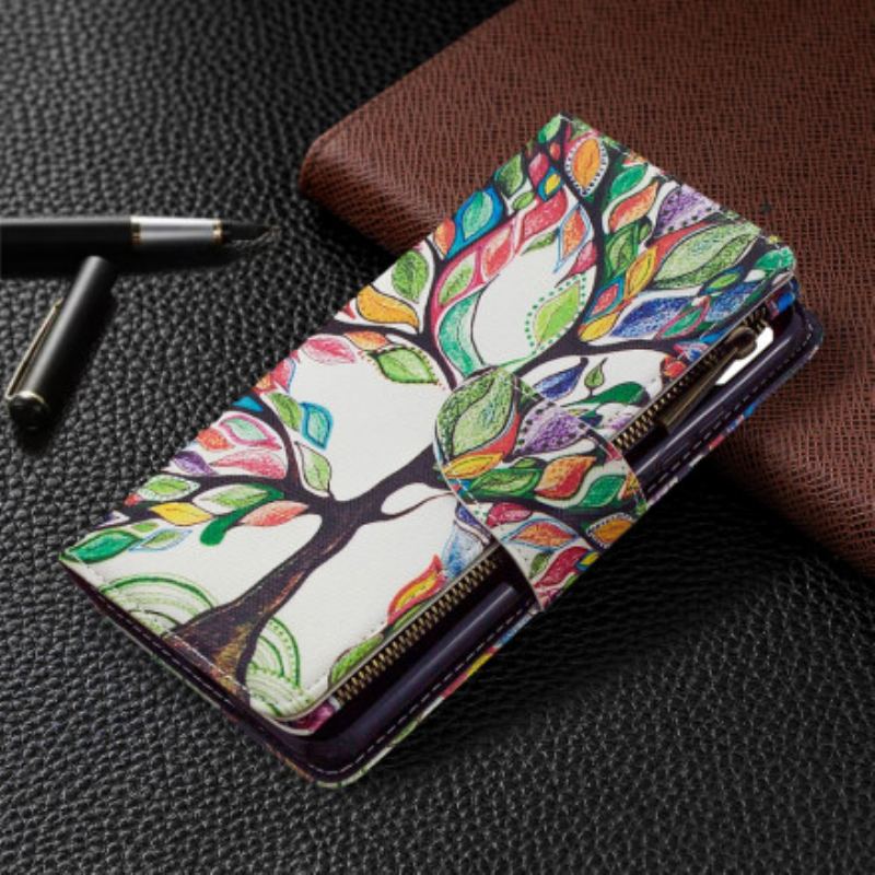 Capa Folio Para Xiaomi Redmi 9C Bolso De Árvore Com Zíper