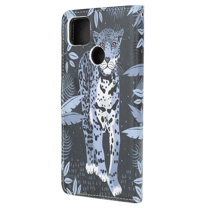 Capa Folio Para Xiaomi Redmi 9C De Cordão Leopardo Strappy